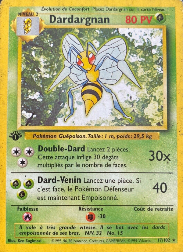 Dardargnan 17 — Base Set (French Pokémon TCG card)