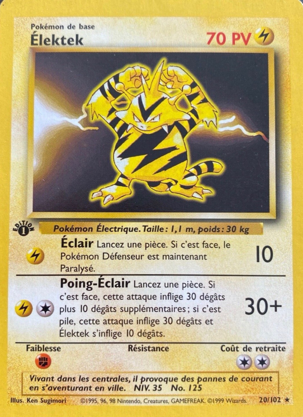Élektek 20 — Base Set (French Pokémon TCG card)
