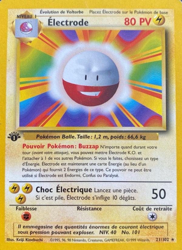 Électrode 21 — Base Set (French Pokémon TCG card)