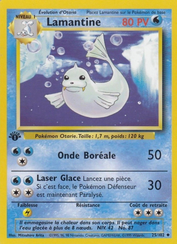 Lamantine 25 — Base Set (French Pokémon TCG card)