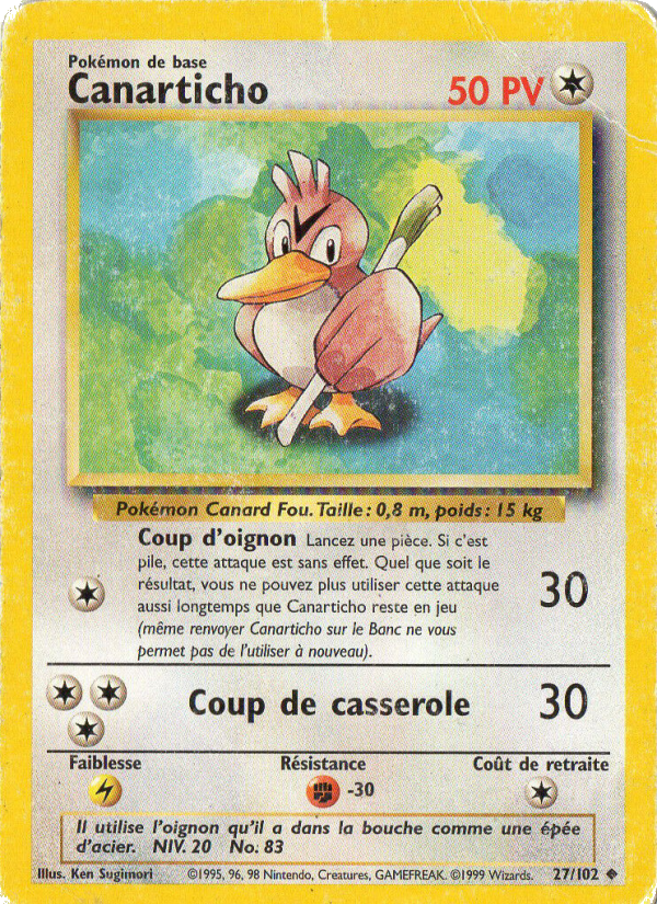 Canarticho 27 — Base Set (French Pokémon TCG card)