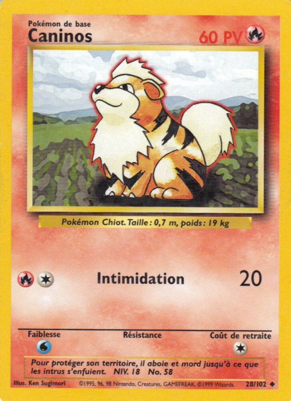 Caninos 28 — Base Set (French Pokémon TCG card)