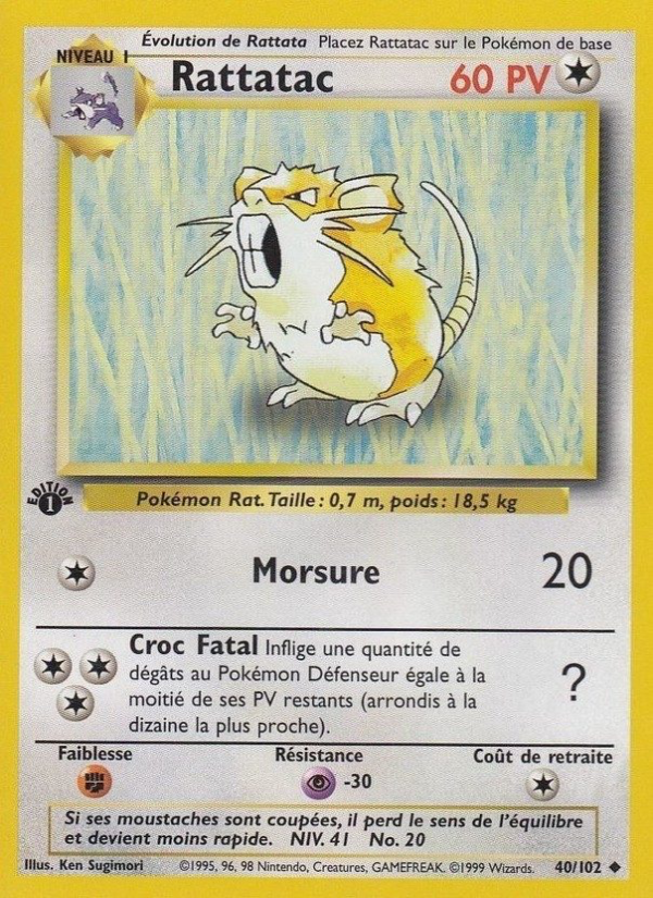 Rattatac 40 — Base Set (French Pokémon TCG card)