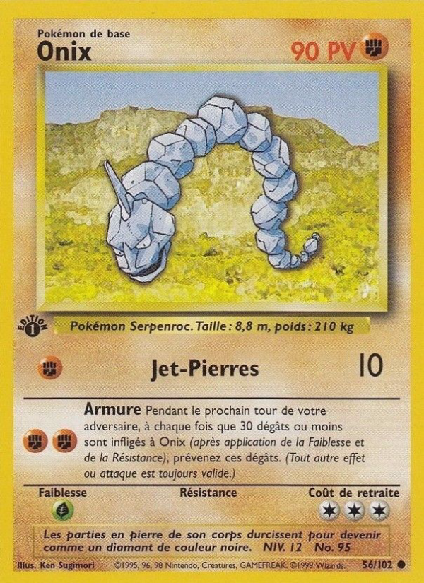 Onix 56 — Base Set (French Pokémon TCG card)