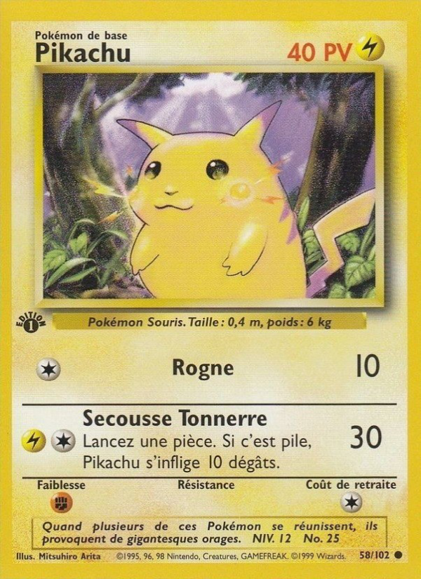 Pikachu 58 — Base Set (French Pokémon TCG card)