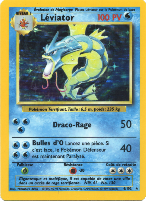 Léviator 6 — Base Set (French Pokémon TCG card)