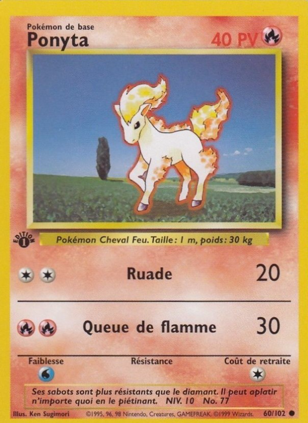 Ponyta 60 — Base Set (French Pokémon TCG card)