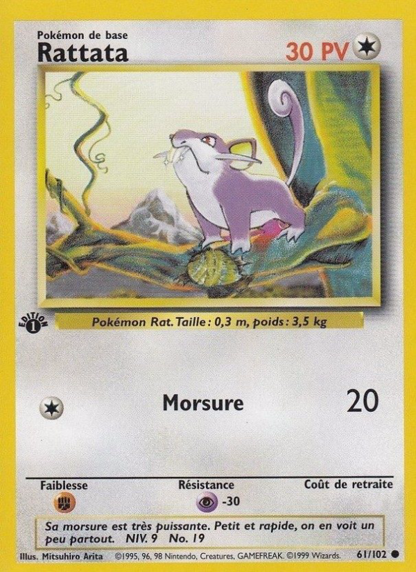 Rattata 61 — Base Set (French Pokémon TCG card)