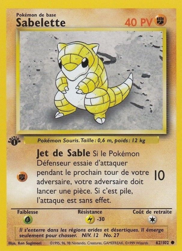 Sabelette 62 — Base Set (French Pokémon TCG card)