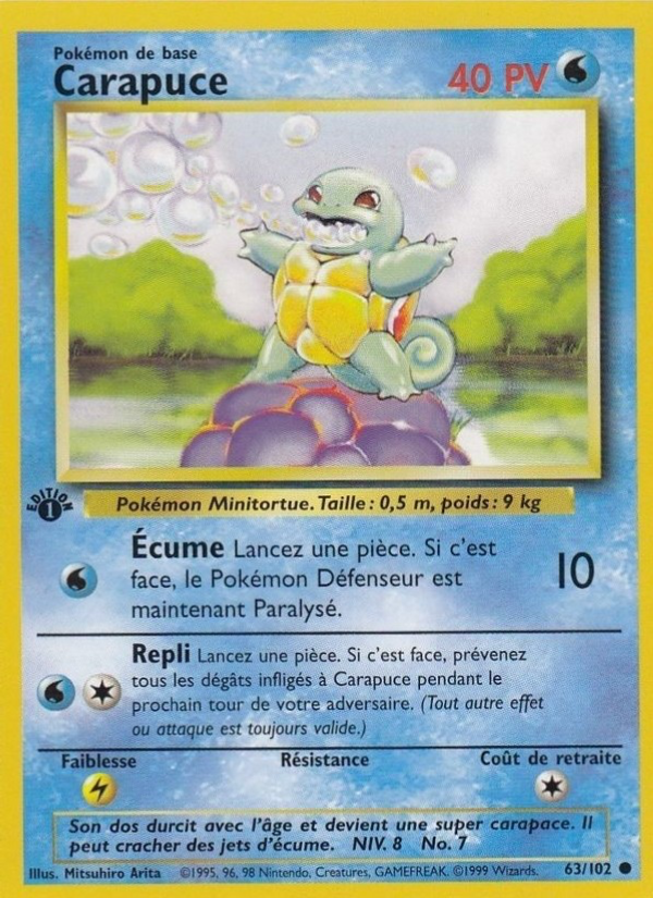 Carapuce 63 — Base Set (French Pokémon TCG card)