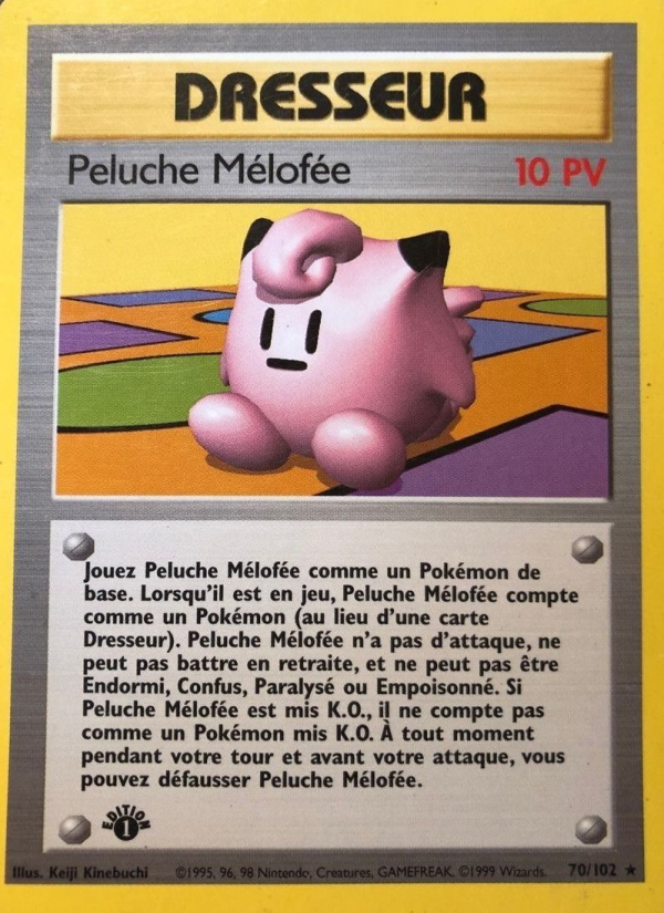 Peluche Mélofée 70 — Base Set (French Pokémon TCG card)