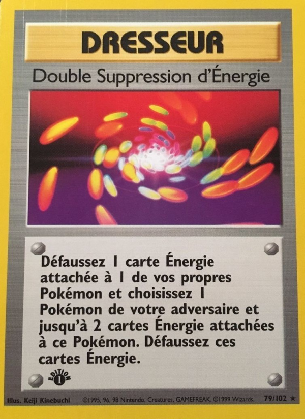 Double Suppression d'Énergie 79 — Base Set (French Pokémon TCG card)