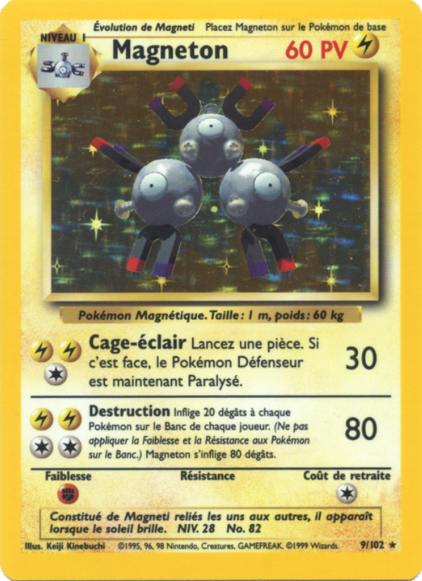 Magneton 9 — Base Set (French Pokémon TCG card)