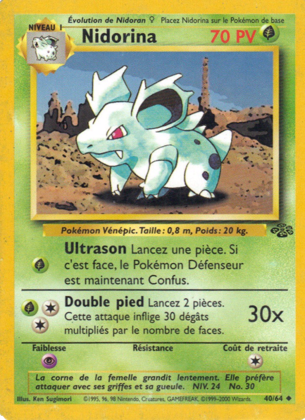 Nidorina 40 — Jungle (French Pokémon TCG card)