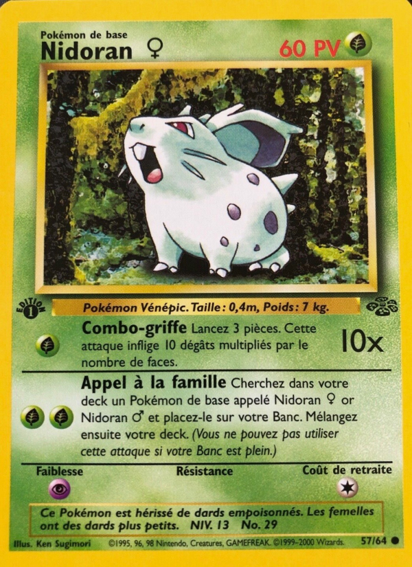 Nidoran ♀ 57 — Jungle (French Pokémon TCG card)
