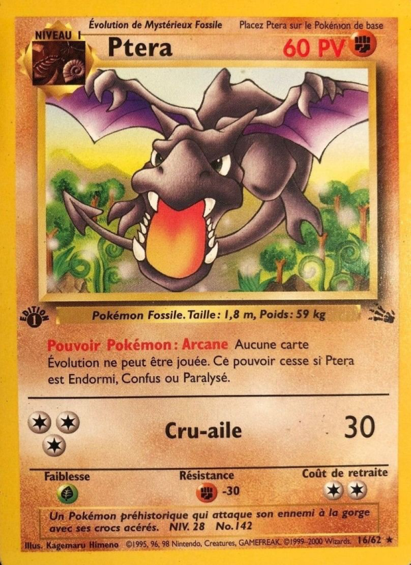 Ptera 16 — Fossil (French Pokémon TCG card)