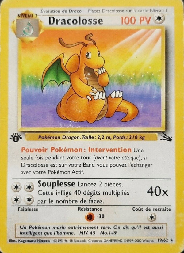 Dracolosse 19 — Fossil (French Pokémon TCG card)