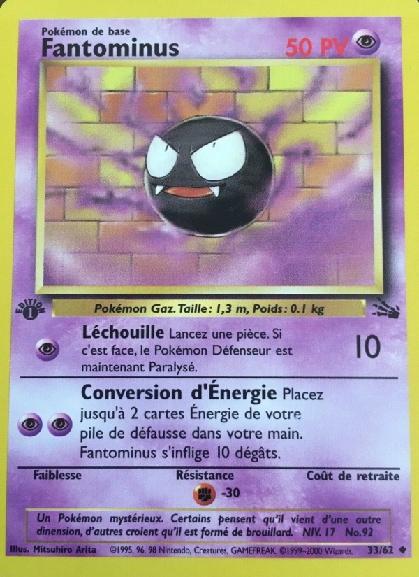 Fantominus 33 — Fossil (French Pokémon TCG card)