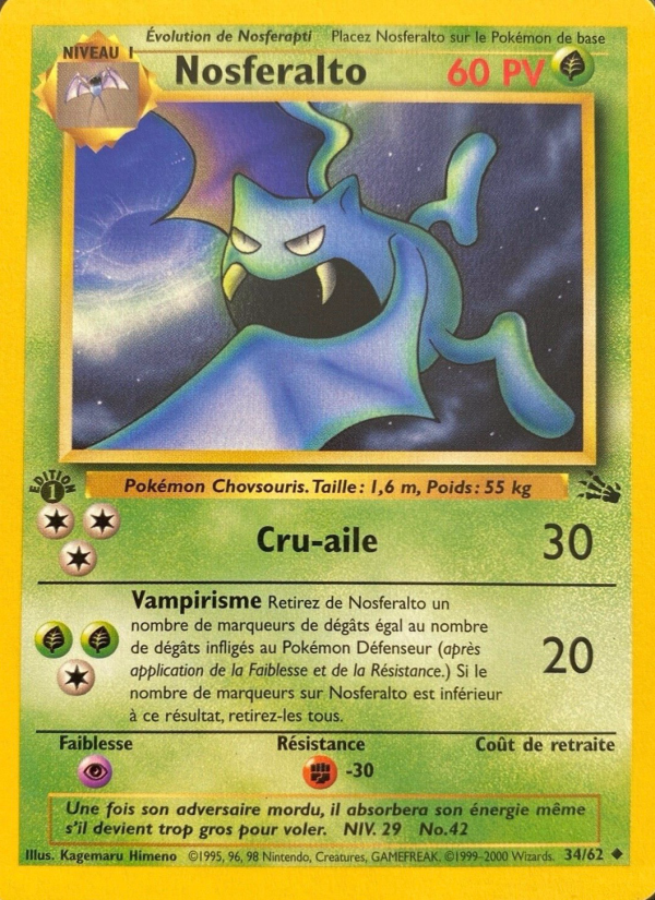 Nosferalto 34 — Fossil (French Pokémon TCG card)