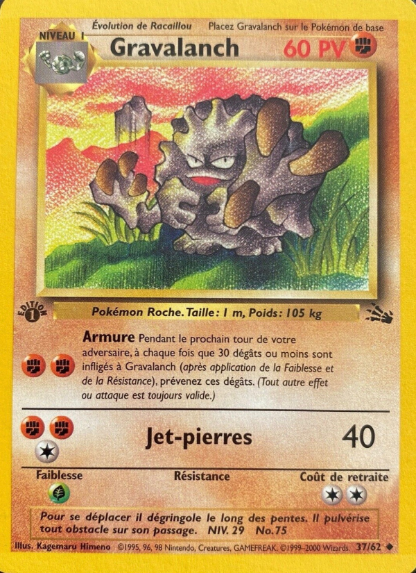 Gravalanch 37 — Fossil (French Pokémon TCG card)