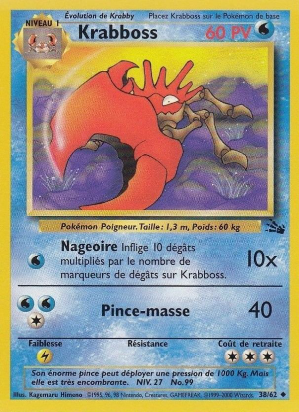 Krabboss 38 — Fossil (French Pokémon TCG card)
