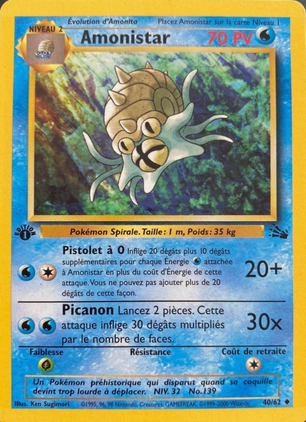 Amonistar 40 — Fossil (French Pokémon TCG card)