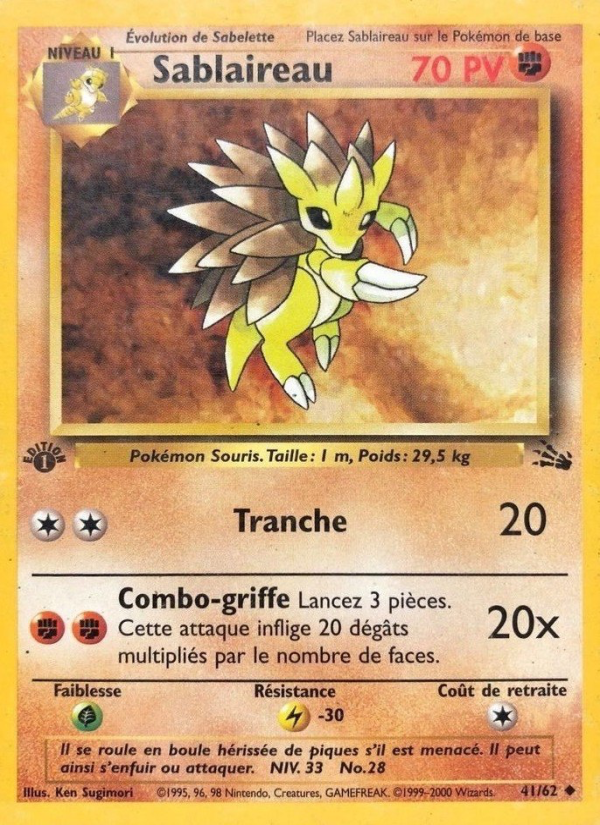 Sablaireau 41 — Fossil (French Pokémon TCG card)
