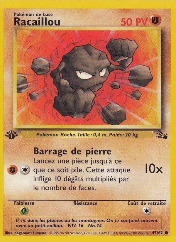 Racaillou 47 — Fossil (French Pokémon TCG card)