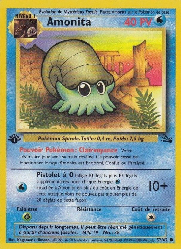 Amonita 52 — Fossil (French Pokémon TCG card)