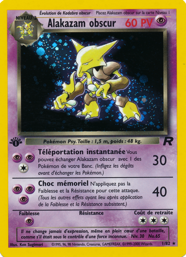 Alakazam obscur 1 — Team Rocket (French Pokémon TCG card)