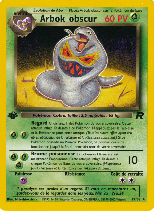Arbok obscur 19 — Team Rocket (French Pokémon TCG card)