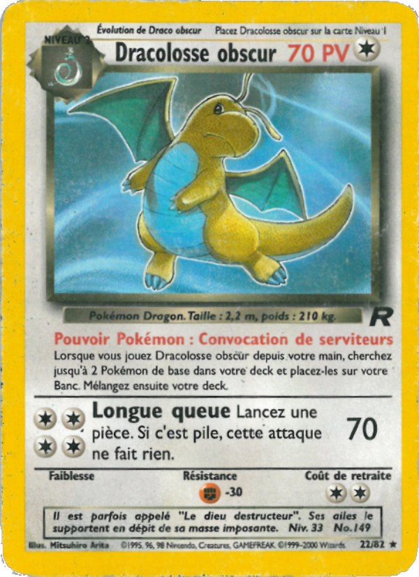 Dracolosse obscur 22 — Team Rocket (French Pokémon TCG card)