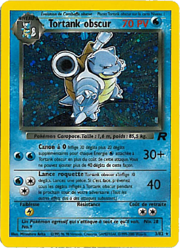 Tortank obscur 3 — Team Rocket (French Pokémon TCG card)