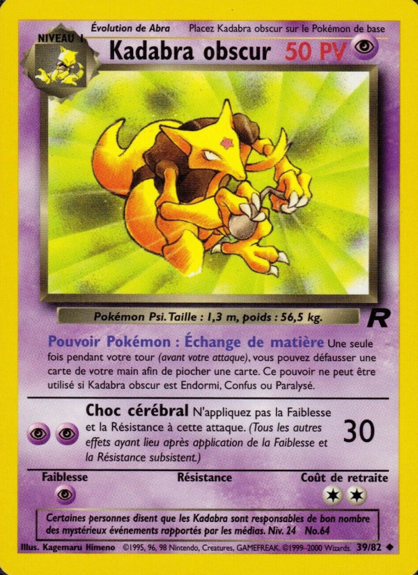 Kadabra obscur 39 — Team Rocket (French Pokémon TCG card)