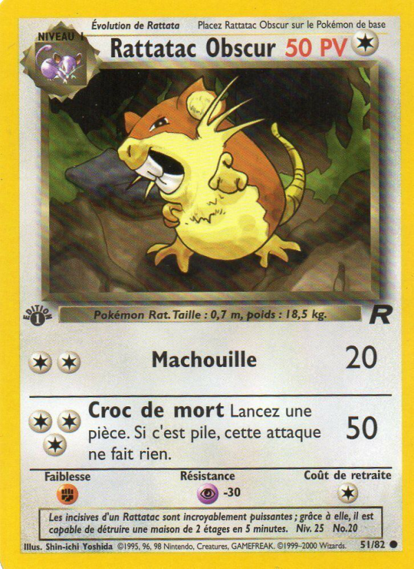 Rattatac obscur 51 — Team Rocket (French Pokémon TCG card)