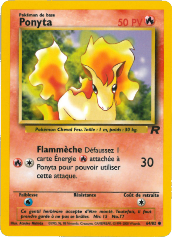 Ponyta 64 — Team Rocket (French Pokémon TCG card)