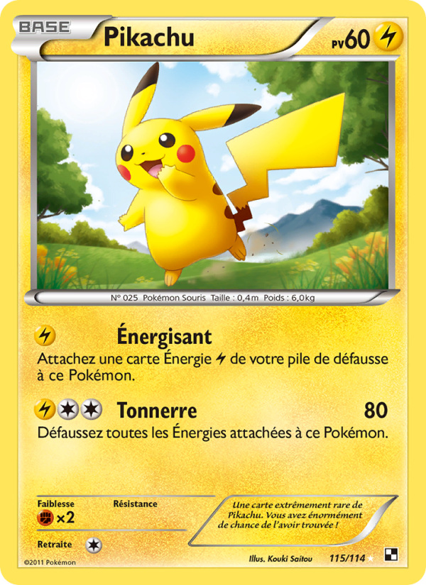 Pikachu 115 — Black & White (French Pokémon TCG card)