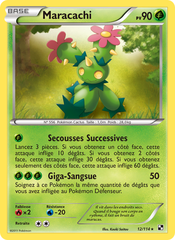 Maracachi 12 — Black & White (French Pokémon TCG card)