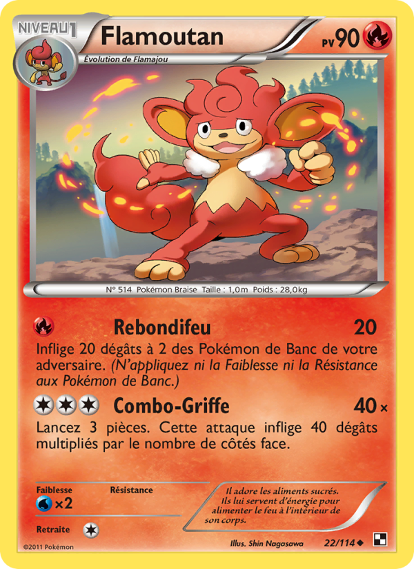 Flamoutan 22 — Black & White (French Pokémon TCG card)