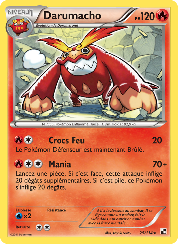 Darumacho 25 — Black & White (French Pokémon TCG card)