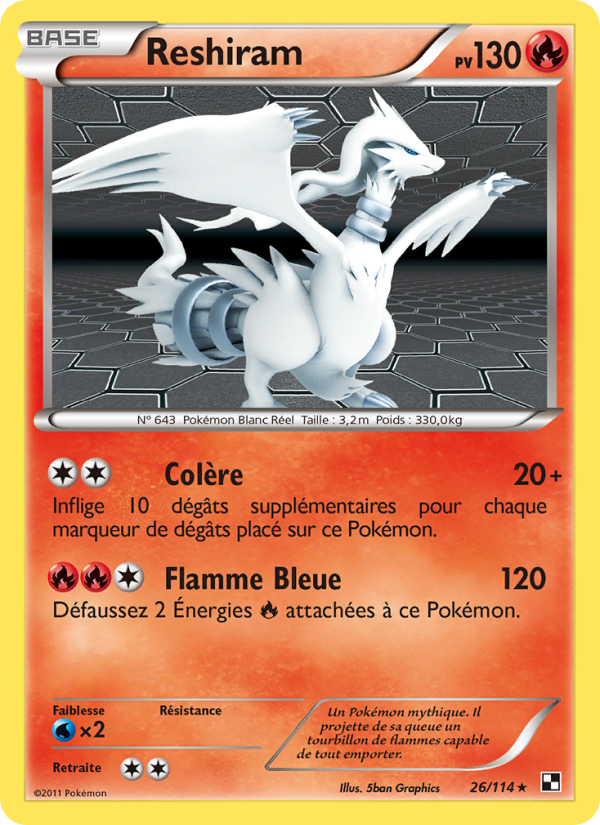Reshiram 26 — Black & White (French Pokémon TCG card)