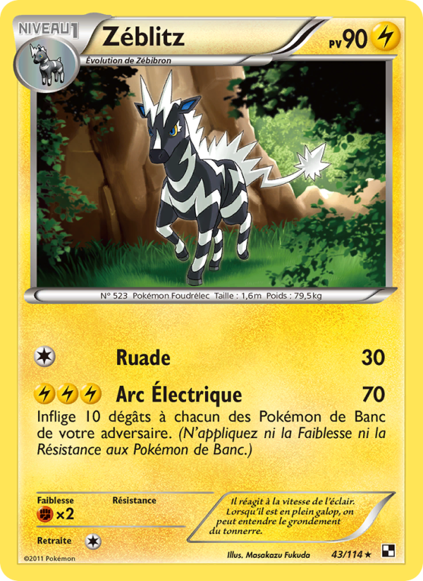 Zéblitz 43 — Black & White (French Pokémon TCG card)