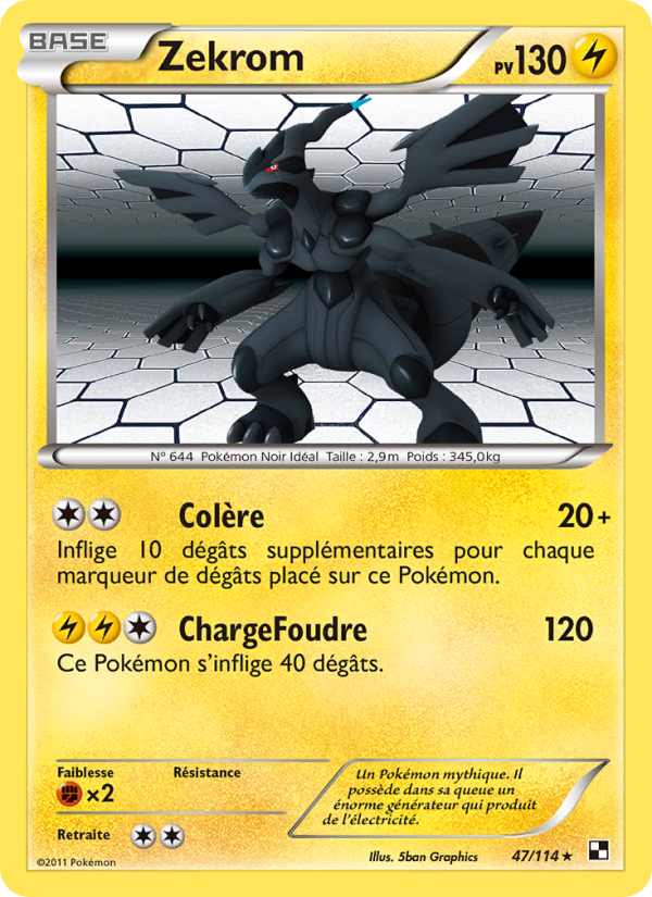 Zekrom 47 — Black & White (French Pokémon TCG card)