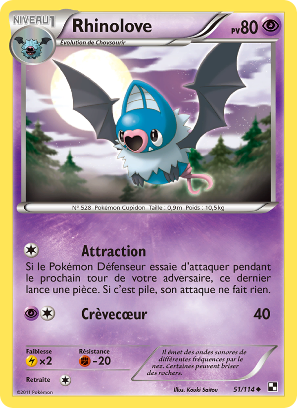 Rhinolove 51 — Black & White (French Pokémon TCG card)