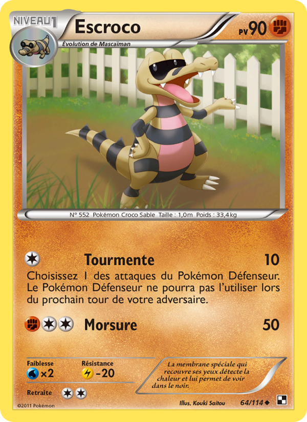 Escroco 64 — Black & White (French Pokémon TCG card)