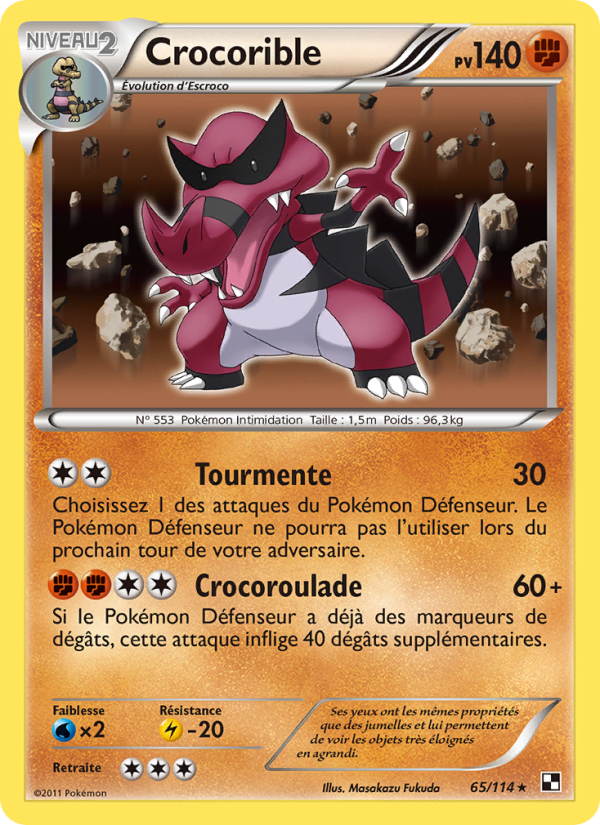 Crocorible 65 — Black & White (French Pokémon TCG card)