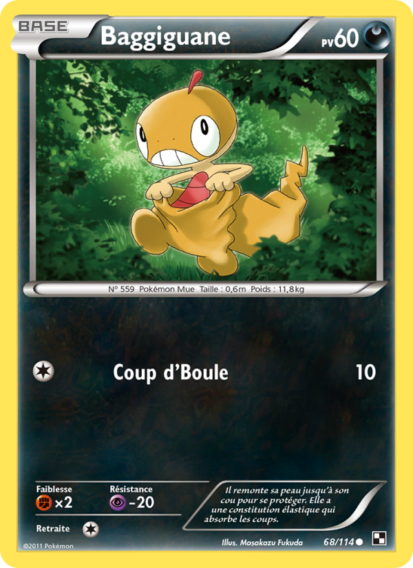 Baggiguane 68 — Black & White (French Pokémon TCG card)