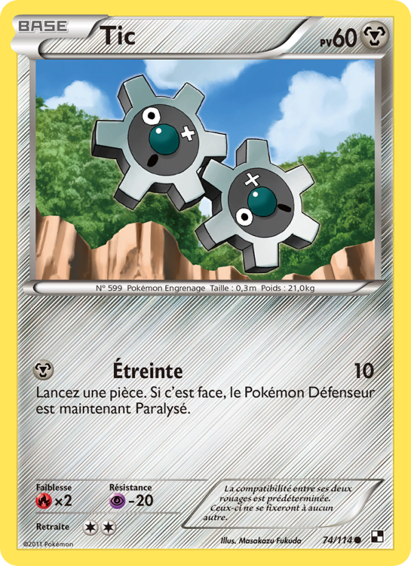 Tic 74 — Black & White (French Pokémon TCG card)