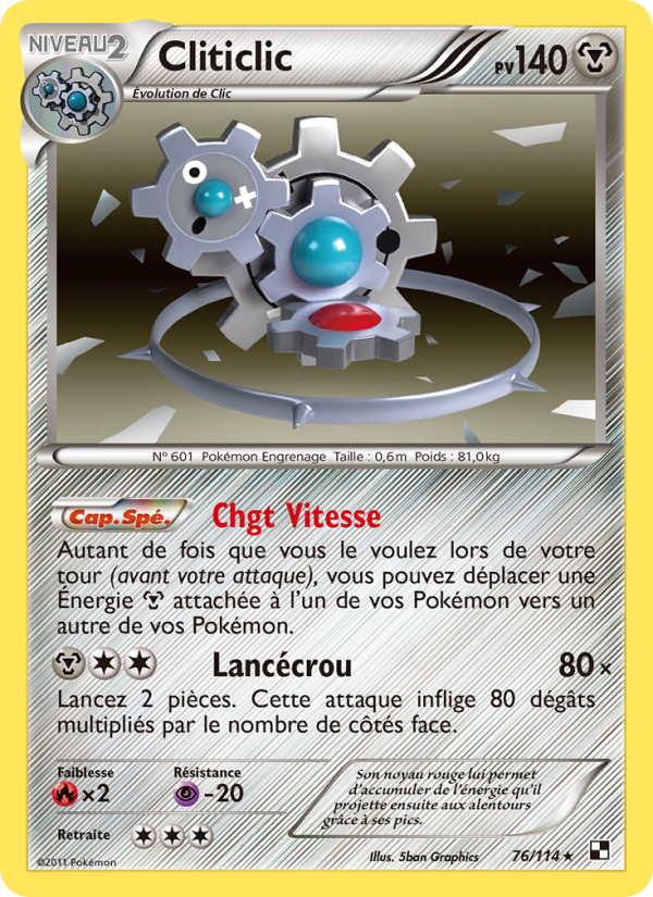 Cliticlic 76 — Black & White (French Pokémon TCG card)