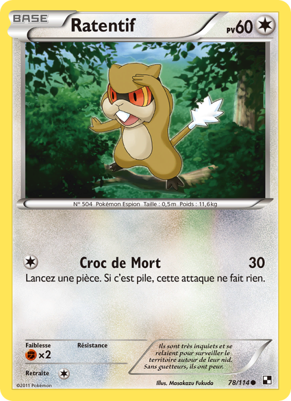 Ratentif 78 — Black & White (French Pokémon TCG card)
